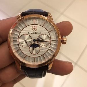 Men’s s coifman leather strap watch